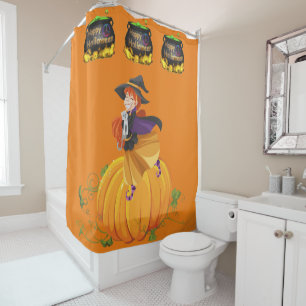 Rideau de douche Halloween, Citrouille