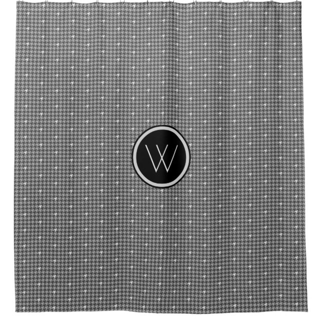 Rideau de douche Houndstooth Gris avec Accent Arge (Devant)