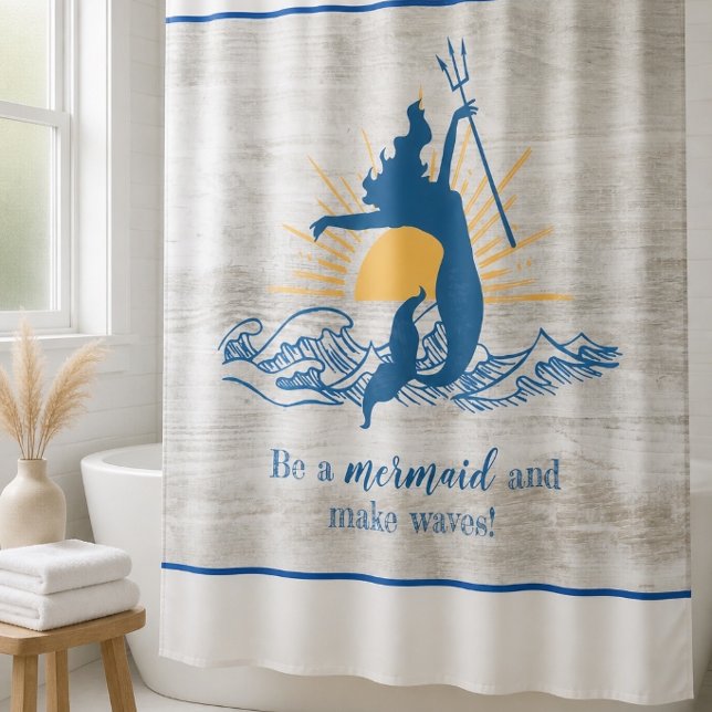 Rideau de douche inspirant de sirène joyeuse (Créateur téléchargé)