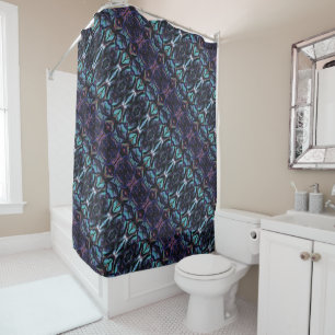 Rideau de douche inspiré du coulage acrylique sur