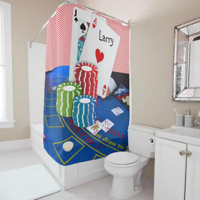 Rideau de douche Jack noir (En situation)