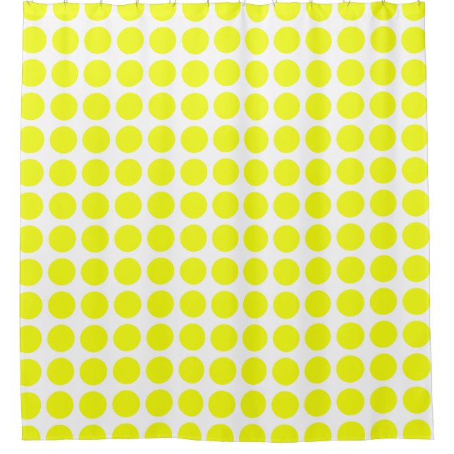 Rideau de douche jaune à pois (Devant)