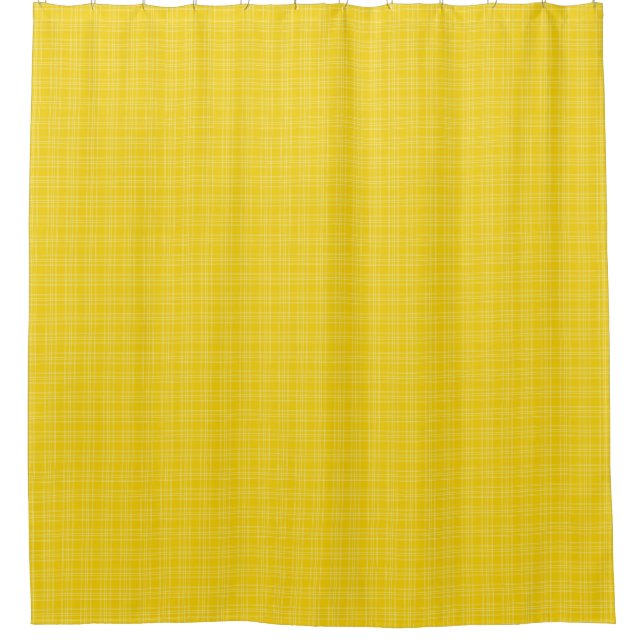 Rideau de douche jaune avec carreaux subtils  (Devant)