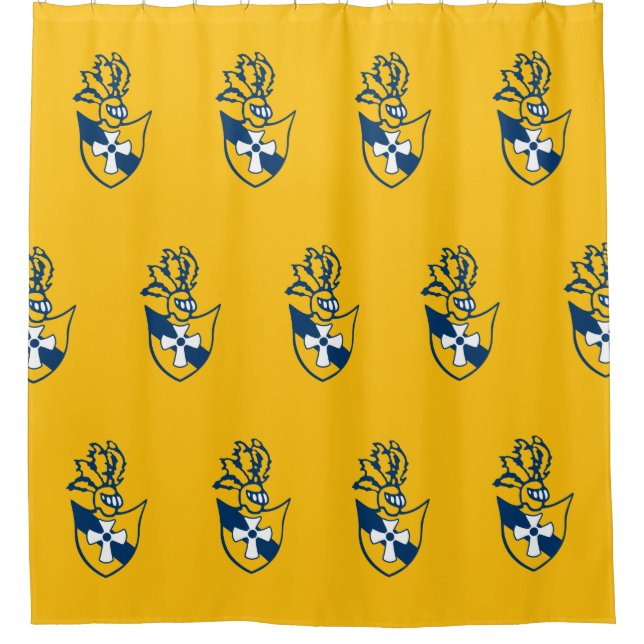 Rideau de douche jaune avec Motif de crête (Devant)