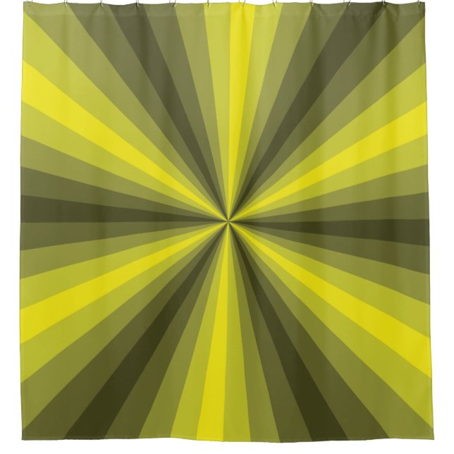 Rideau de douche jaune illusion d'optique (Devant)