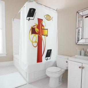 Rideau de douche Jésus