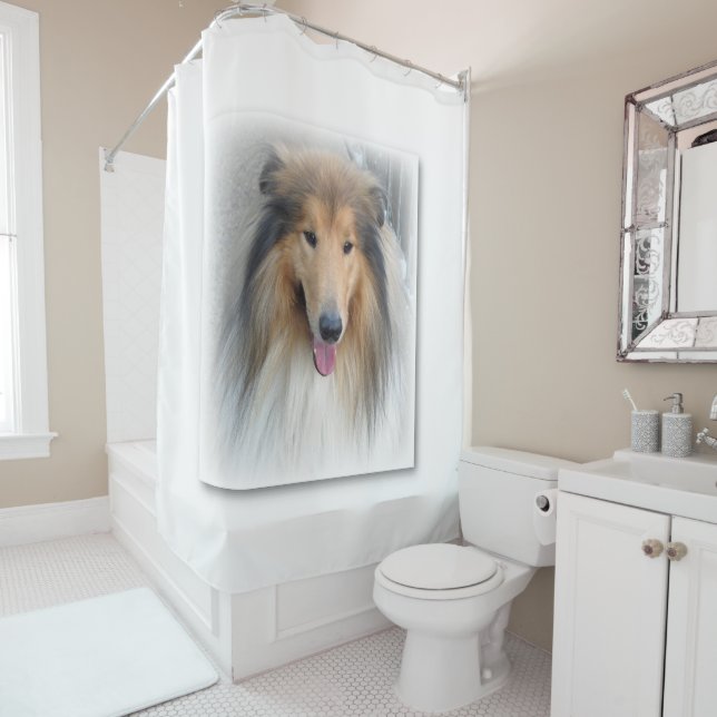 Rideau de douche Lassie Chien (En situation)