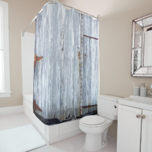 Rideau de douche Lavage blanc Porte à granges Pays