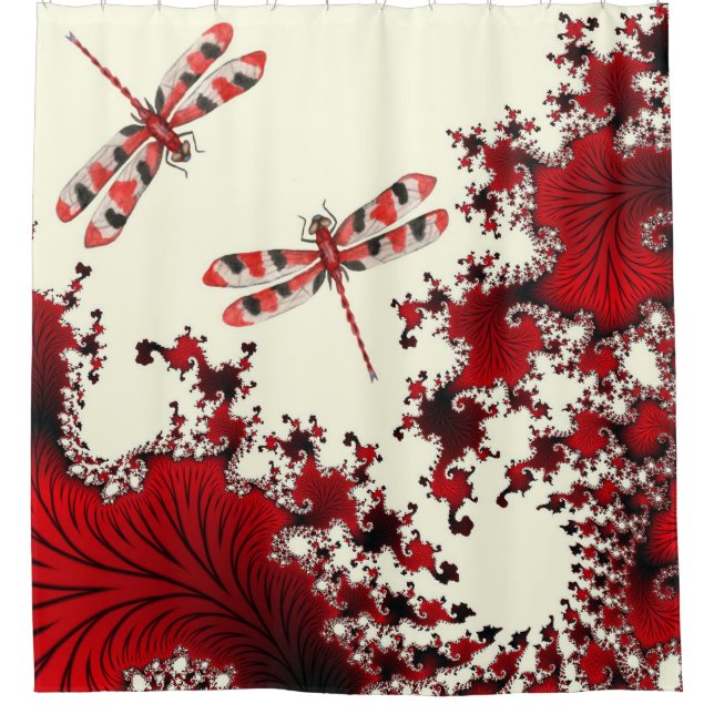 Rideau de douche Libellules Rouges (Devant)