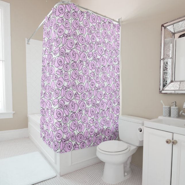 rideau de douche Lilac rose (En situation)