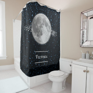 Rideau de douche lunaire personnalisé