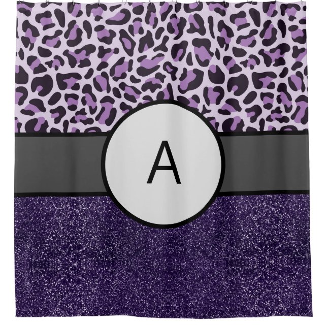 Rideau de douche Luxe Violet Monogramme Bain (Devant)