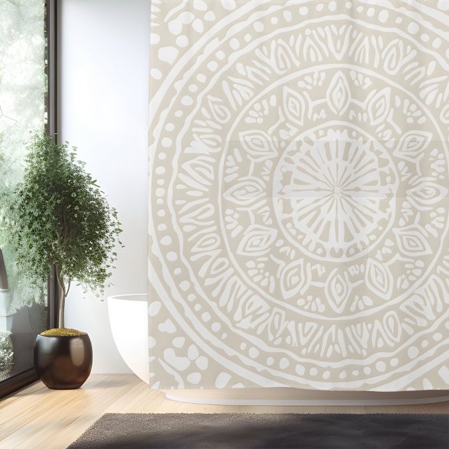 Rideau de Douche Mandala Bohème Minimaliste (Créateur téléchargé)