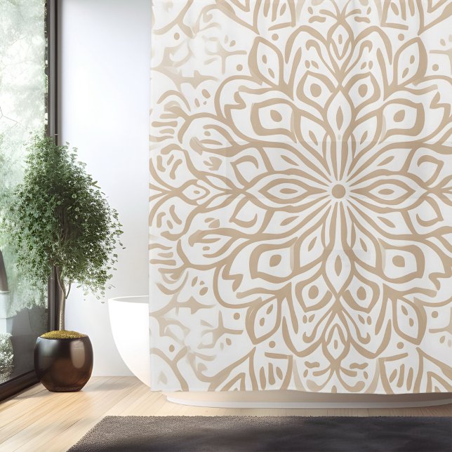 Rideau de douche mandala minimaliste boho (Créateur téléchargé)