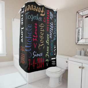 Rideau de douche Mariage Anniversaire Personnalisé