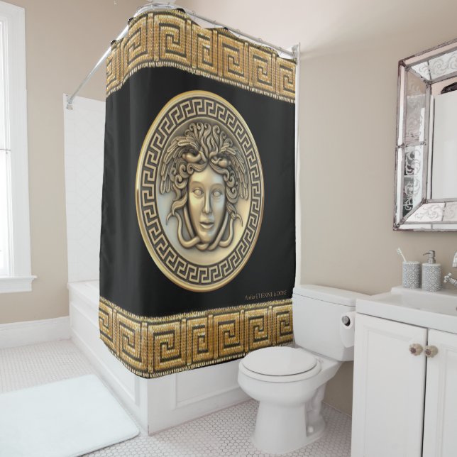 Rideau de douche Medusa DeOr Revival grec (En situation)