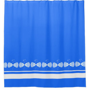 Rideau de douche minimaliste bleu moderne
