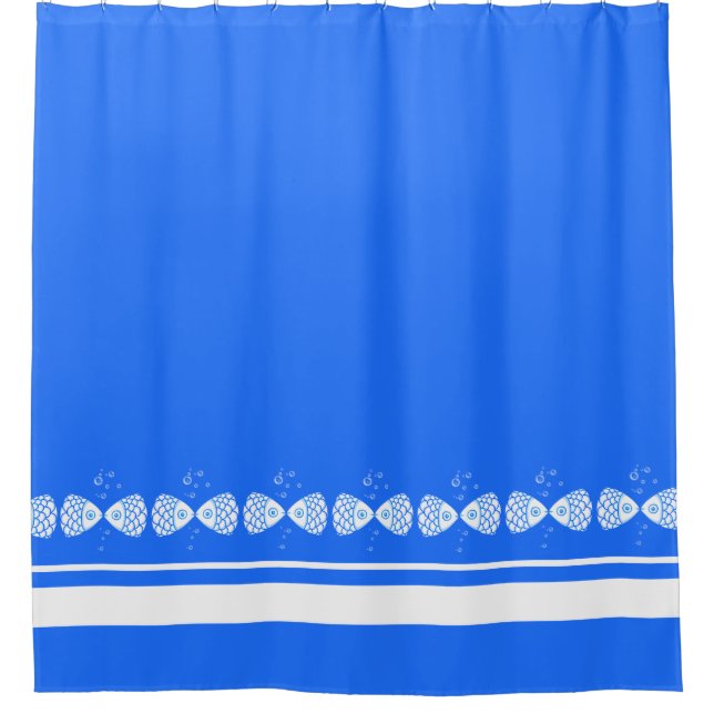 Rideau de douche minimaliste bleu moderne (Devant)