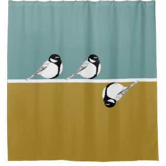 Rideau de douche minimaliste design d'oiseaux