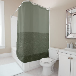 Rideau de douche minimaliste en bloc vert mousse