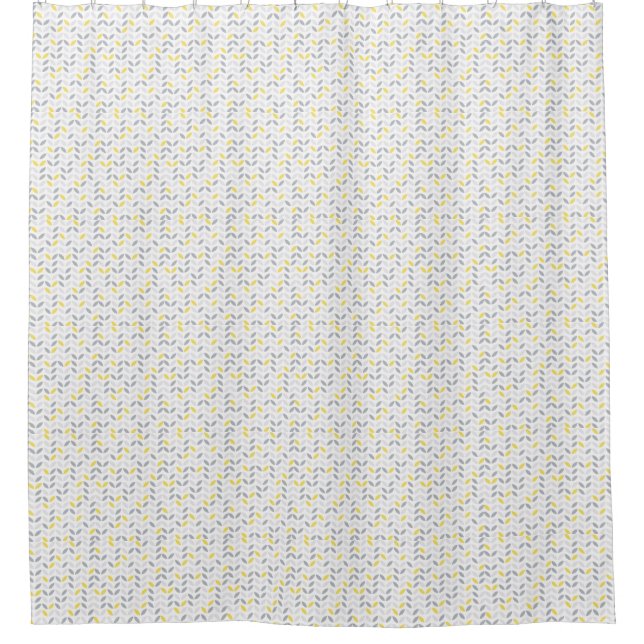 Rideau de douche minimaliste motif gris et jaune (Devant)