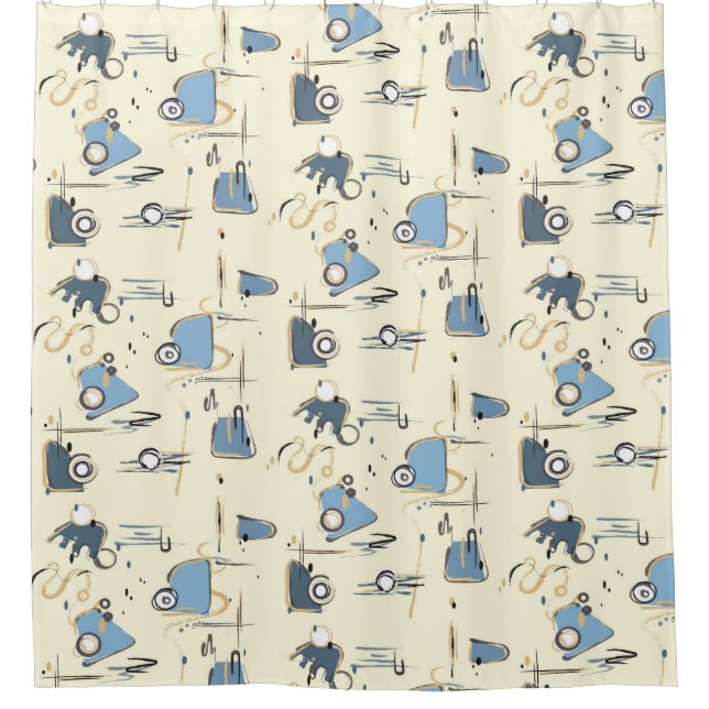 Rideau de douche moderne avec Arrière - plan beige (Devant)