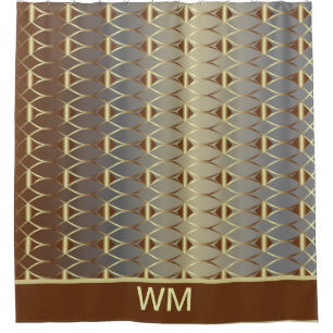 Rideau de douche moderne Brown or et gris classe