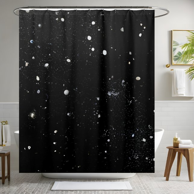 Rideau de douche moderne Sequin Black Sparkle (Créateur téléchargé)