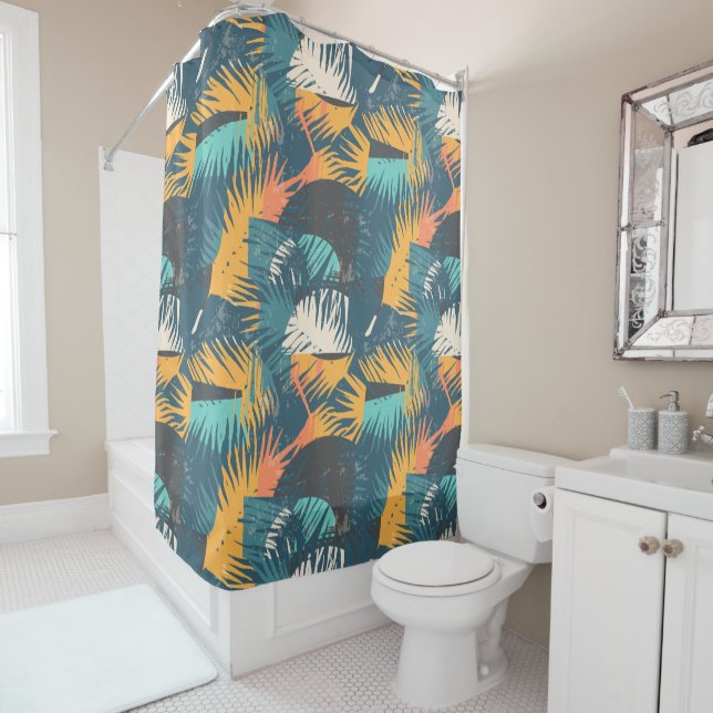 rideau de douche Motif Abstrait Leaf (En situation)