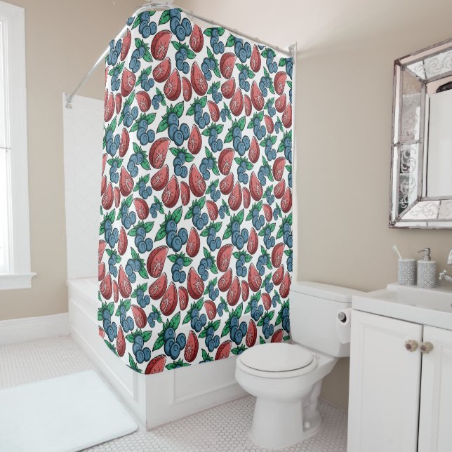 Rideau de douche Motif Berries (En situation)