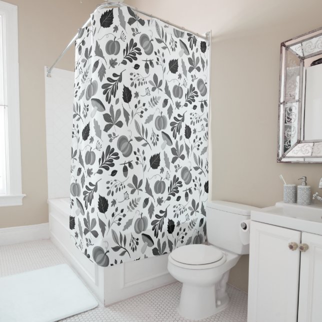 Rideau de douche Motif d'automne (En situation)