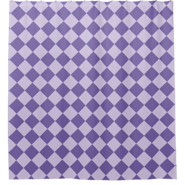 Rideau de douche Motif de chaudière violet Checker (Devant)