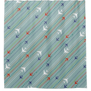 Rideau de douche Motif de l'avion rétro
