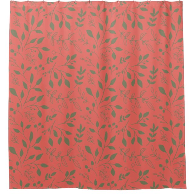 Rideau de douche Motif Feuille en bois (Devant)