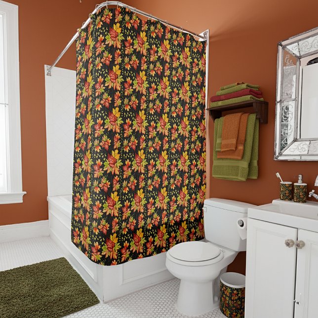 Rideau de douche motif feuilles d'érable d'automne (Créateur téléchargé)