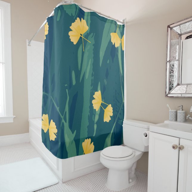 Rideau de douche Motif Jungle (En situation)