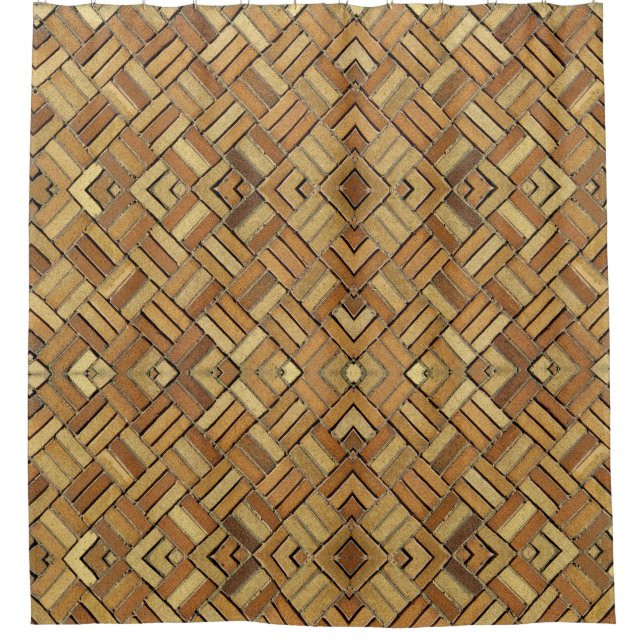 Rideau de douche - Motif kaléidoscopique en brique (Devant)