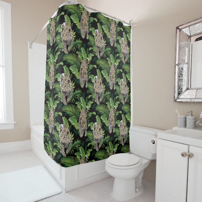 rideau de douche Motif Leopards (En situation)