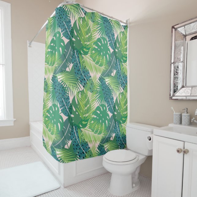 rideau de douche Motif Palm Leaf (En situation)