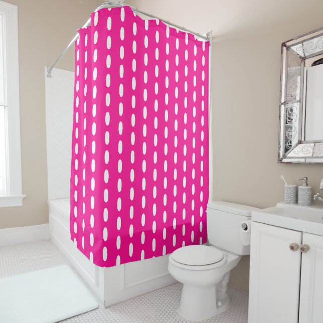 Rideau de douche Motif rose chaud (En situation)