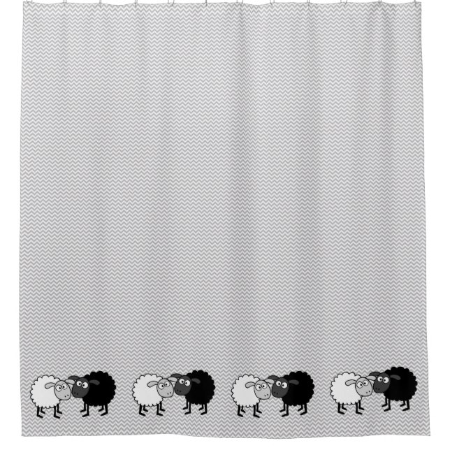 Rideau de douche Mouton noir Mouton blanc (Devant)