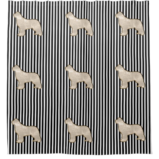 Rideau de douche multi or chien Terre-Neuve (Devant)