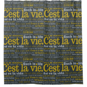 rideau de douche multilingue C'est La Vie