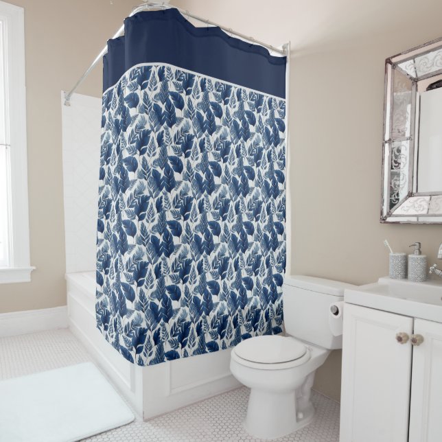 Rideau de douche Navy Tropical (En situation)