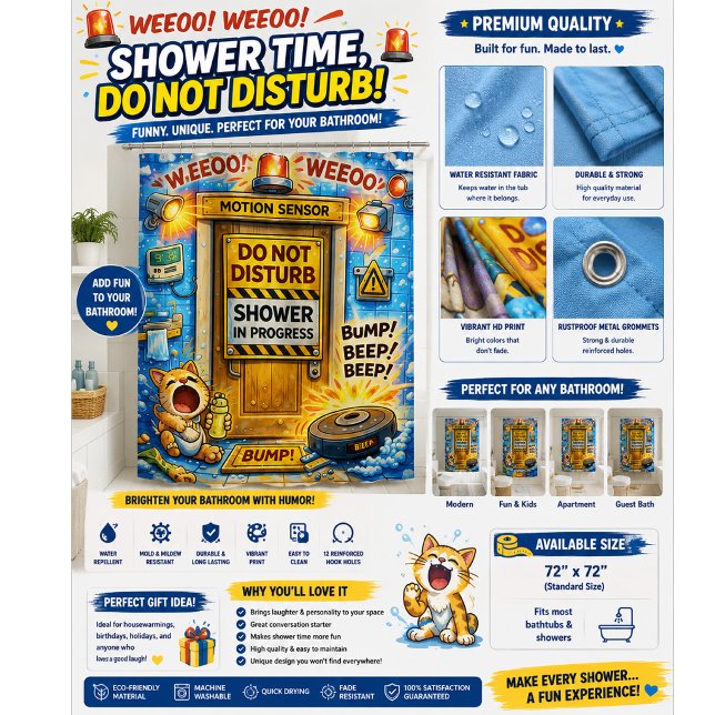 Rideau de douche Ne pas déranger Drôle (Créateur téléchargé)