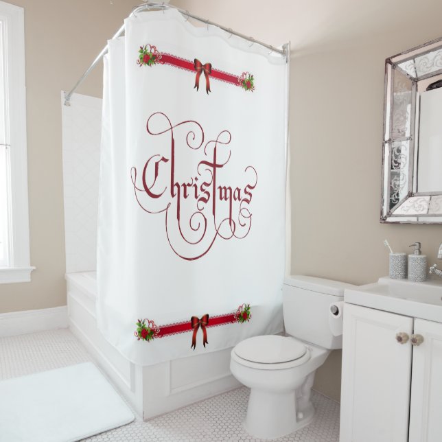 Rideau de douche Noël (En situation)