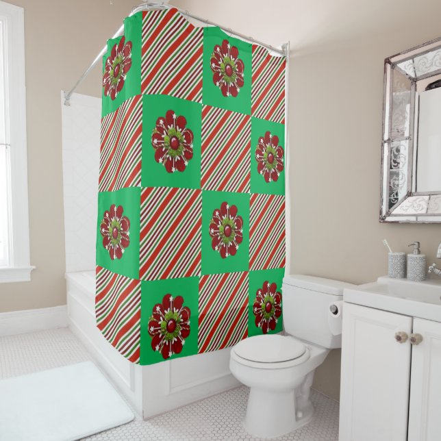Rideau de douche Noël (En situation)
