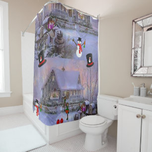 Rideau de douche Noël