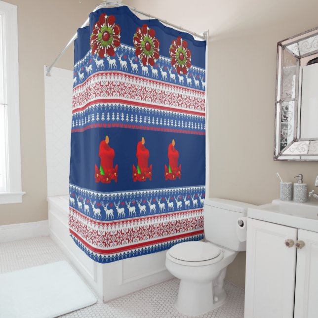 Rideau de douche Noël (En situation)