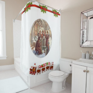 Rideau de douche Noël